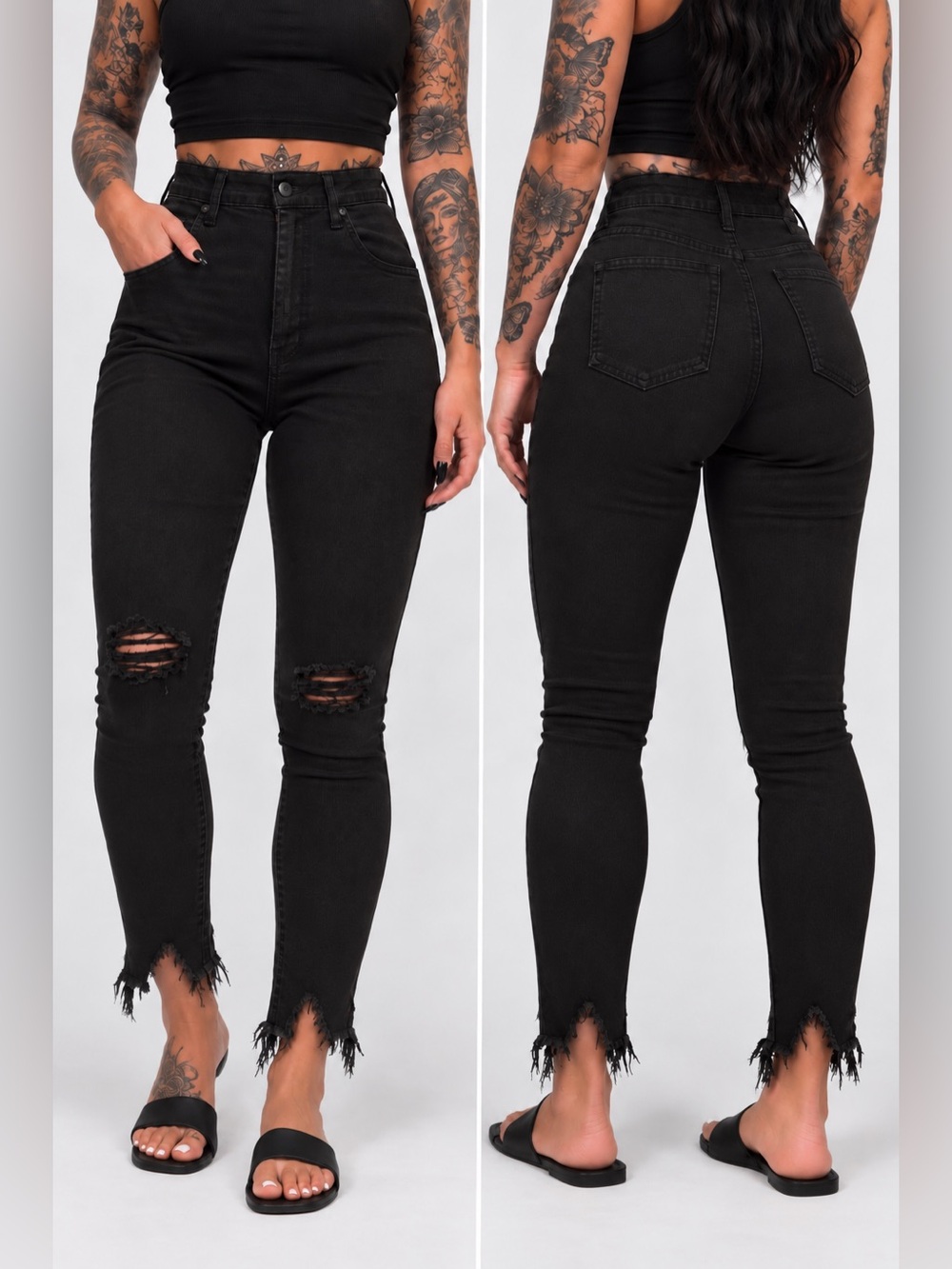 Fashion Nova High Waisted Ripped Jeans